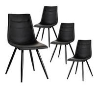 KORA - Lot de 4 Chaises Simili Cuir Noir - Altobuy Noir G