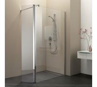 Cloison de séparation en corail avec élément suspendu myDay WWP droit 130 1285-1305x2000mm, VB02213020DP1, Cabines de douche: Cadre : Argent poli, Verre : ESG GlasPlus