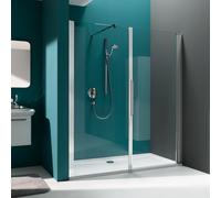 Porte battante en corail avec cloison en alignement pour installation dans une niche myDay NPWWA droite 180 1765-1805x2000mm, VB03118020DA1, Cabines de douche: Cadre : Argent poli, Verre : ESG