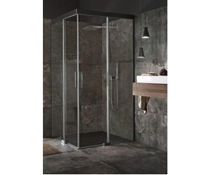 Koralle S600Plus Porte coulissante de douche d'angle EDS2 90 L, pied gauche, 900mm, V110809020QP1, Cabines de douche: Profil/panneau : Argent brillant / brillant, Verre : ESG GlasPlus