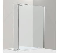 Koralle WalkIn - mur latéral indépendant avec mur latéral à un angle de 90 degrés, S800 WWWM L 140, gauche, 1390-1405x2000mm, VD00814020CA1, Cabines de douche: Cadre : argent brillant, verre : ESG