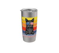 Korat Cat 4th Of July Merica American Mericat Cats Lovers Gobelet isotherme en acier inoxydable double paroi