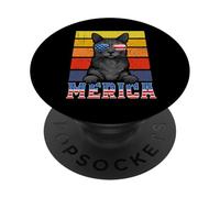 Korat Cat 4th of July Merica American Mericat Cats Lovers PopSockets PopGrip Adhésif