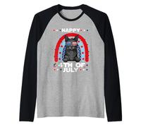 Korat Cat Happy 4th of July Patriotic American Cats Lovers Manche Raglan