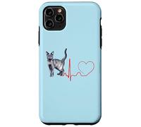 Korat Cat Heartbeat ECG Pulse Funny Love Korat Cats Coque pour iPhone 11 Pro Max