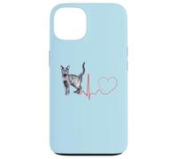 Korat Cat Heartbeat ECG Pulse Funny Love Korat Cats Coque pour iPhone 13
