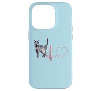 Korat Cat Heartbeat ECG Pulse Funny Love Korat Cats Coque pour iPhone 14 Pro