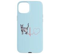 Korat Cat Heartbeat ECG Pulse Funny Love Korat Cats Coque pour iPhone 15 Plus