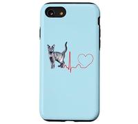 Korat Cat Heartbeat ECG Pulse Funny Love Korat Cats Coque pour iPhone SE (2020) / 7/8