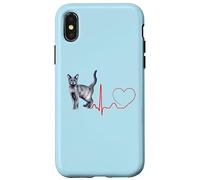 Korat Cat Heartbeat ECG Pulse Funny Love Korat Cats Coque pour iPhone X/XS