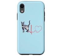 Korat Cat Heartbeat ECG Pulse Funny Love Korat Cats Coque pour iPhone XR