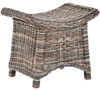korb.outlet Repose-pieds avec plateau incurvé solide en rotin véritable (multicolore)