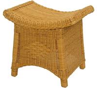 Korb-Outlet Repose-pieds avec plateau incurvé, tabouret/tabouret stable en rotin véritable (miel)