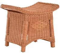 Korb-Outlet Repose-pieds avec plateau incurvé, tabouret/tabouret stable en rotin véritable (terre cuite)