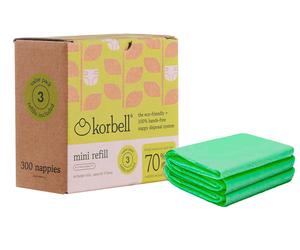 Korbell - Pack de 3 recharges poubelle à couches MINI 9L