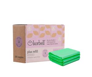 Korbell - Pack de 3 recharges poubelle à couches PLUS 26L