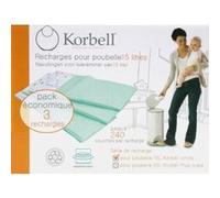 Korbell recharges pour la poubelle à couches korbell standard 15l - pack de 3 G