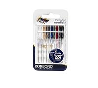 Korbond 110495 Kit d'Aiguilles Pré-Filetées, Couleurs Assorties - Boîtes (10 Pièces)