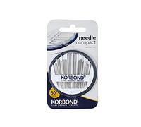 Korbond 30 Aiguilles compactes - Assortiment d'aiguilles pour la Couture à la Main, la Tapisserie et Le reprisage, Blanc/Bleu/Gris