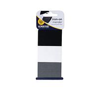 Korbond Bandes À RACCOMMODER THERMOCOLLANTES Lot DE 3 - Noir, Blanc et Gris - Chaque Bande 3,8 cm x 50 cm - Total 1,5 m de Bande - Raccommodage Permanent et Invisible - - Pas DE Couture