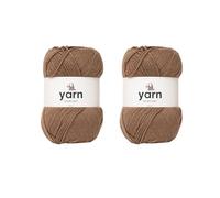 Korbond DK Brown Yarn - 2 x 100 g de fil acrylique - Fil léger, hypoallergénique et durable (200 g/580 m au total)