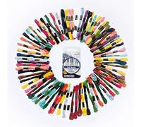 Korbond Fil à broder et aiguilles à coudre à la main - 80 écheveaux de fil à broder 6 plis (560 m) et 30 aiguilles à coudre à la main