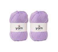 Korbond Lot de 2 pelotes de laine acrylique de 100 g - Légères, hypoallergéniques et durables - Pour crochet et tricot - Lilas