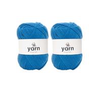 Korbond Lot de 2 pelotes de laine acrylique de 100 g - Légères, hypoallergéniques et durables - Pour crochet et tricot - Bleu