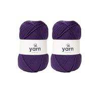 Korbond Lot de 2 pelotes de laine acrylique de 100 g - Légères, hypoallergéniques et durables - Pour crochet et tricot - Violet