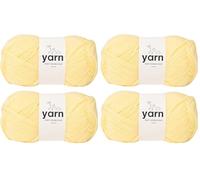Korbond Lot de 4 pelotes de laine acrylique pour bébé - 100 g - Léger, hypoallergénique et durable - Double tricot - Jaune