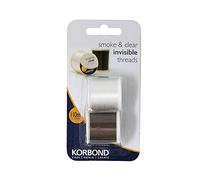 Korbond Lot de Fils Invisibles Transparent ET FUMÉ 220 m de Fil - 2 bobines de 110 m - Invisible sur Les Tissus clairs et foncés