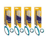 Korbond Precision Dressmaking Lot de 4 ciseaux de couture professionnels à poignée douce pour tissu et papier Bleu 22,9 cm