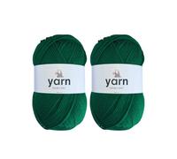 Korbond Yarn Emerald Green - Lot de 2 pelotes de laine acrylique de 100 g - Léger, hypoallergénique et durable pour tricot double tricot