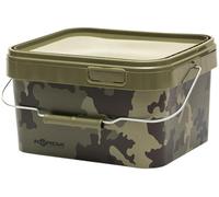 Korda Compac Seau à appâts de pêche compact et empilable avec couvercle refermable, léger et durable, idéal pour le rangement des articles de pêche et des appâts de 5 litres