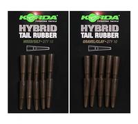 KORDA hybride queue caoutchoucs pour pêche Paquet de 10 - Gravel / Clay