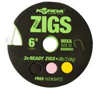 Korda Ready Zigs Mixa Barbed leaders 10 ft r. 10