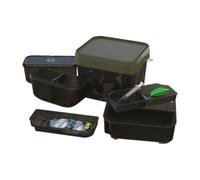Korda Système de rangement modulaire PVA 10 L, Dark Kamo, 2 mini-conteneurs scellés, plateau de mélange, matériel de pêche, sacs PVA, seringue, pelle