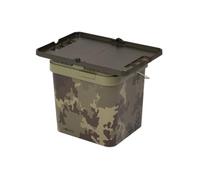 Korda Table de seau de pêche, station de travail pliable pour seaux de 5 L | Supports de bas de ligne, puits de petites pièces, dessous renforcé, rangement Compac 220, non compatible Kontainer