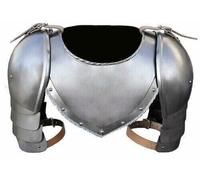 KORE NS Ensemble médiéval en fer gorget spallière bras épaule Viking croisé Paulderspaulders armure argent, Argenté, régulier