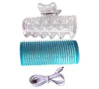 Korean Air Bangs Fer à boucler en céramique ABS 3,2 x 8,5 cm 85 C Chaleur | interne Outil de coiffure portable auto-adhésif chauffé par USB pour types de cheveux avec à clip