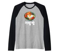 Korean Food Bibimbap Art drôle Hangul Word Manche Raglan