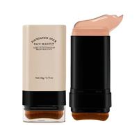 Korean Foundation Stick Foundation for Mature Skin Tint,Buildable Light to Medium Coverage Foundation Makeup Concealer,Fond De Teint Essence,Dual-Ended with Brush for All Skin,Natural Finish (Wheat)