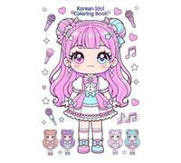 Korean Idol Coloring Book for Kids Ages 4-8: Cute K-Pop Style Girls, Fun and Easy Coloring Pages for Relaxation and Creativity