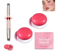 Korean Pudding Pot Blush,Korean Pudding Pot Lip,Korean Pudding Pot Makeup,Blurring Pudding Pot Lip,Blurry Pudding Pot for Lip&Cheek,Blurring Makeup Blush,Long-Lasting Buildable (2*#08)