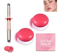 Korean Pudding Pot Blush,Korean Pudding Pot Lip,Korean Pudding Pot Makeup,Blurring Pudding Pot Lip,Blurry Pudding Pot for Lip&Cheek,Blurring Makeup Blush,Long-Lasting Buildable (2*#05)