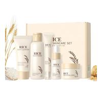 Korean Skincare Set,Rice Toner,Rice Skin Care Sets & Kits-Rice Cleanser,Toner Visage,Serum Pour le Visage,Eye Cream,Glass Skin Care Present Set for Women,Avec Niacinamide Essence Lumineuse