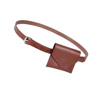 Korean Styles Petit sac banane tendance pour femme en cuir PU avec design élégant et plusieurs compartiments Pochette de voyage pour étudiant navetteur, marron, Beauté de masse