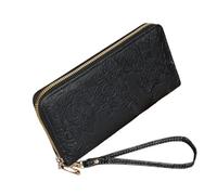 Korean Styles Portefeuilles longs porte-monnaie avec emplacements pour cartes pour femme, Noir/blanc, Bohème