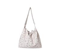 Korean Styles Sac à bandoulière pour femme Grande capacité Épaule Fleur Messagers Aisselles Shopping Femmes Toile Épaule Cordon de serrage Aisselle Grande Capacité Bandoulière, beige, One Size