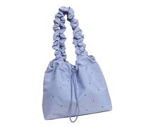 Korean Styles Sac à main grande capacité Sac à main à bandoulière assortie Shopping Mode Toile aisselles Grande capacité Épaule pour femme Sac à main avec cordon de serrage, bleu, One Size